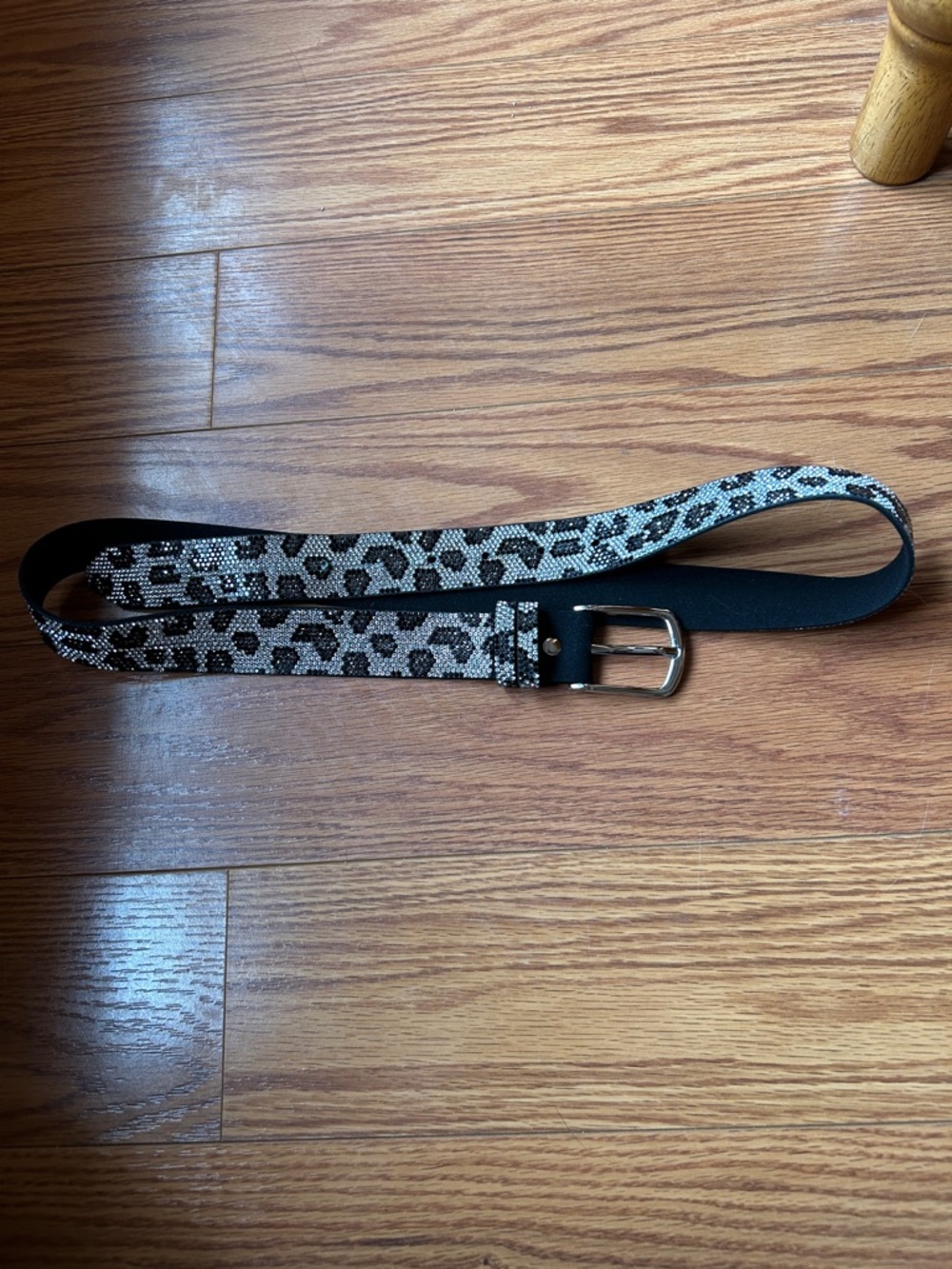 Leopard Print Women's  Belt - Black & Cream